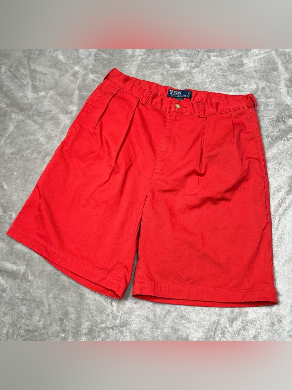 Vintage Polo Ralph Lauren Tyler Shorts Men 32 Red Pleated Preppy Baggy Y2K